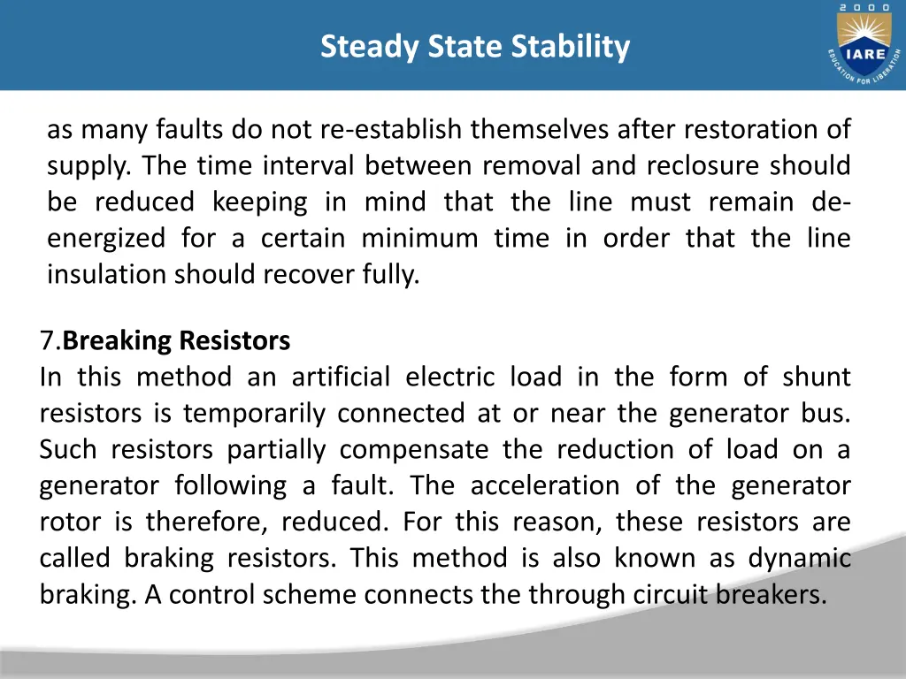 steady state stability 46