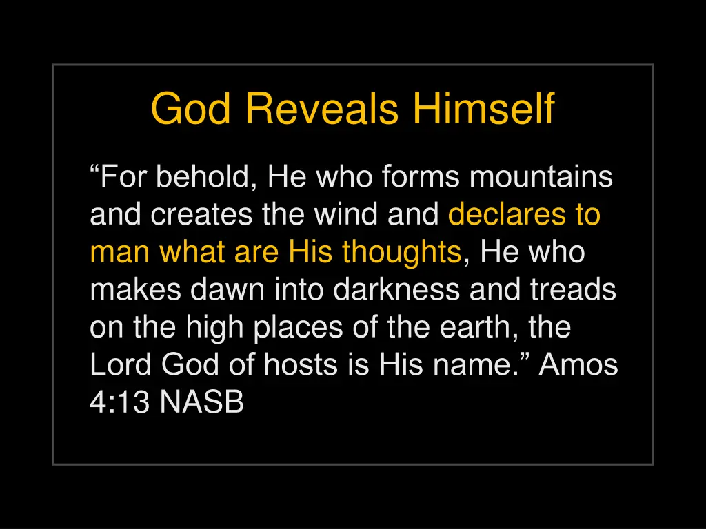 god reveals himself 1