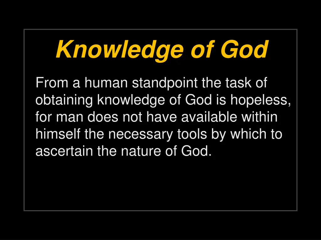 knowledge of god