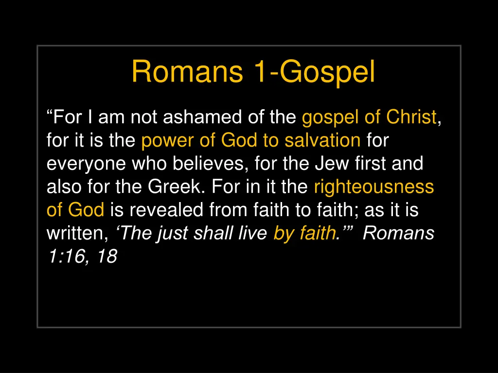 romans 1 gospel