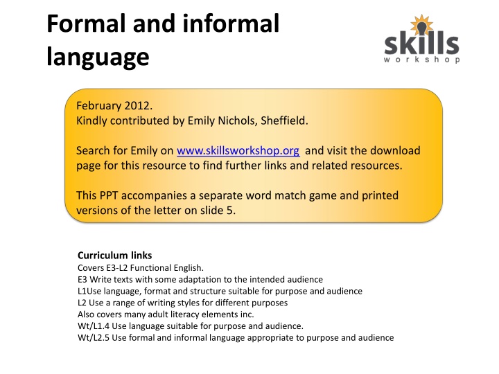 formal and informal language