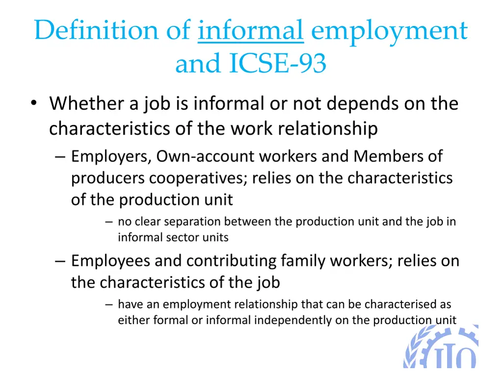 definition of informal employment and icse 93