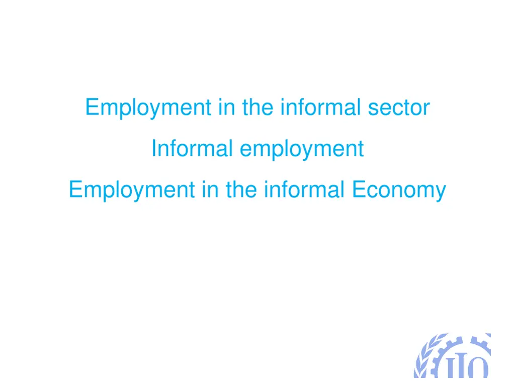 employment in the informal sector