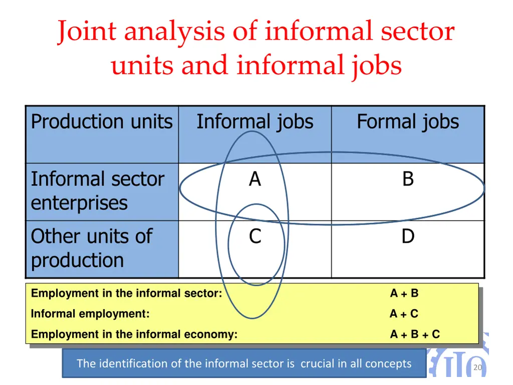 joint analysis of informal sector units