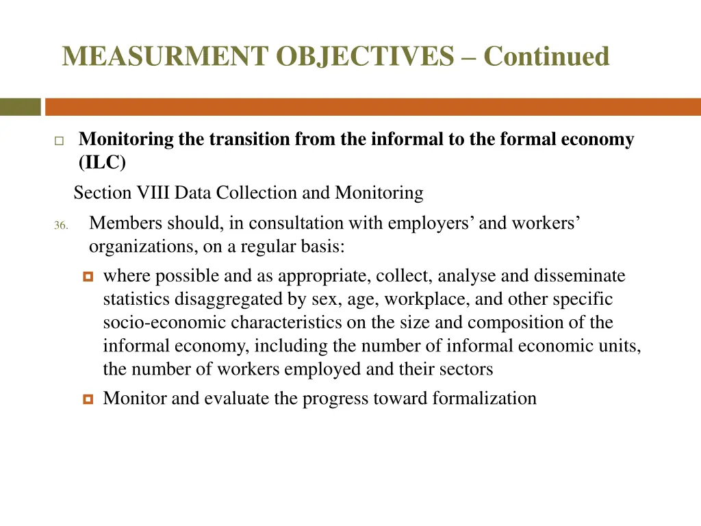 measurment objectives continued