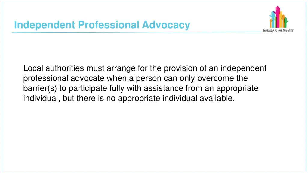 independent professional advocacy