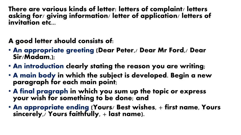 there are various kinds of letter letters