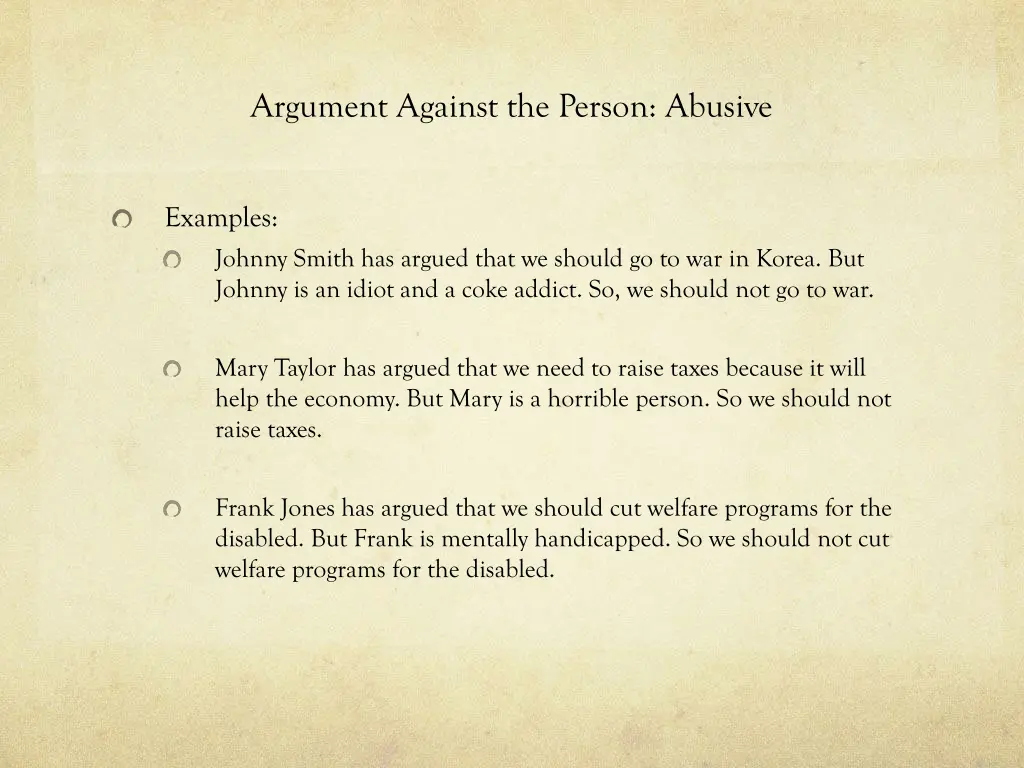 argument against the person abusive