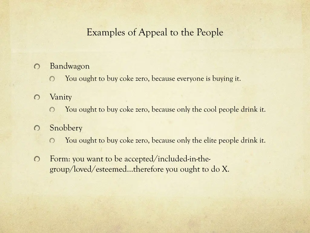 examples of appeal to the people