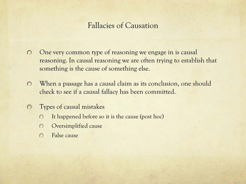 fallacies of causation