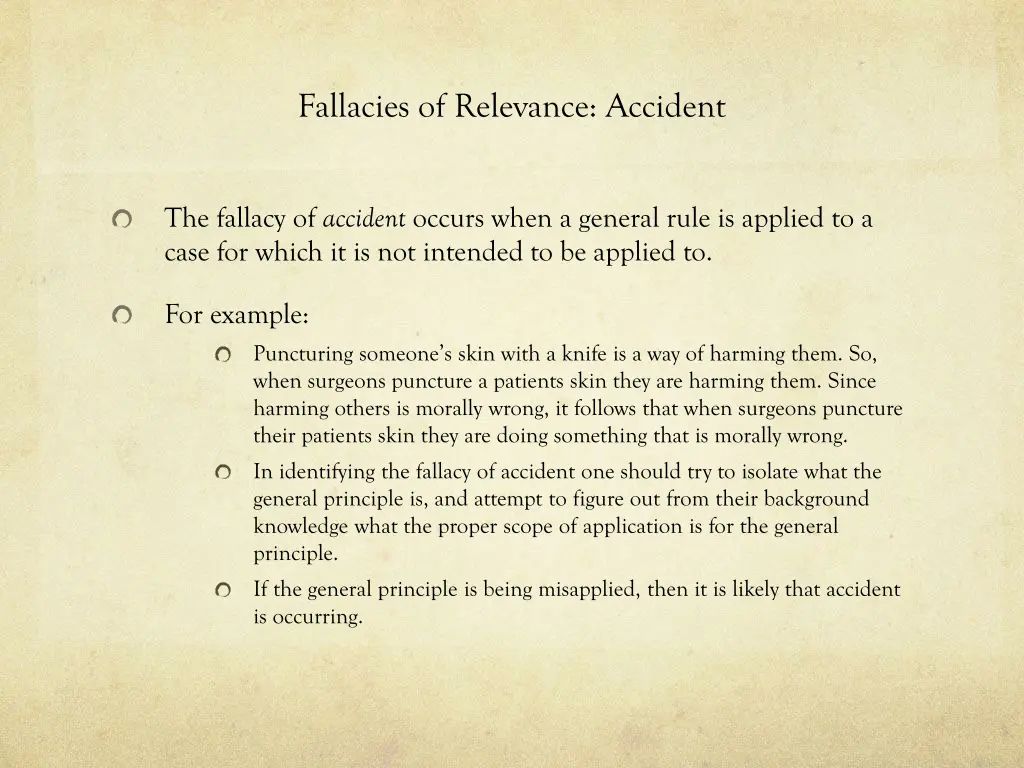 fallacies of relevance accident