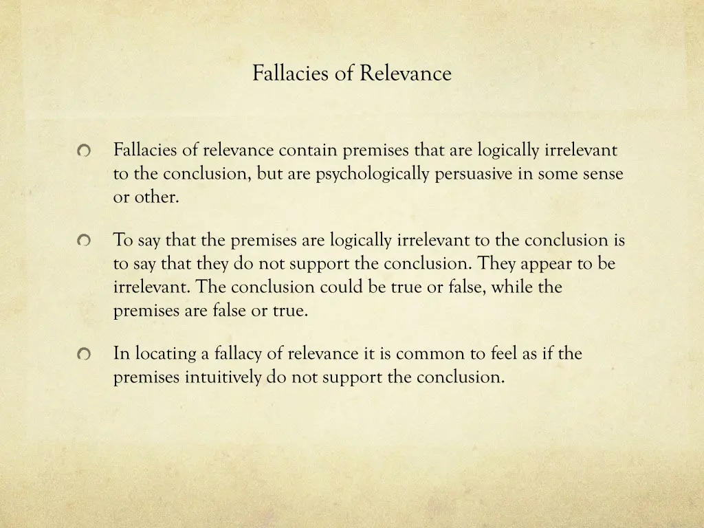 fallacies of relevance