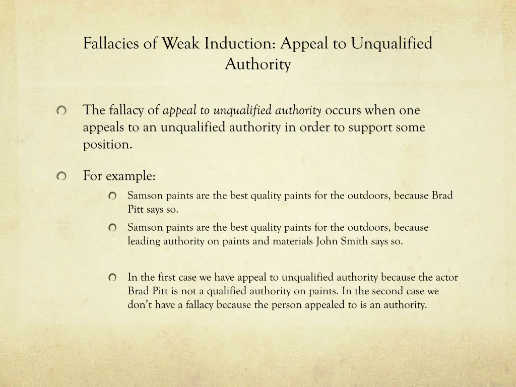 fallacies of weak induction appeal to unqualified