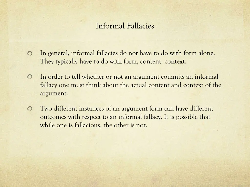 informal fallacies