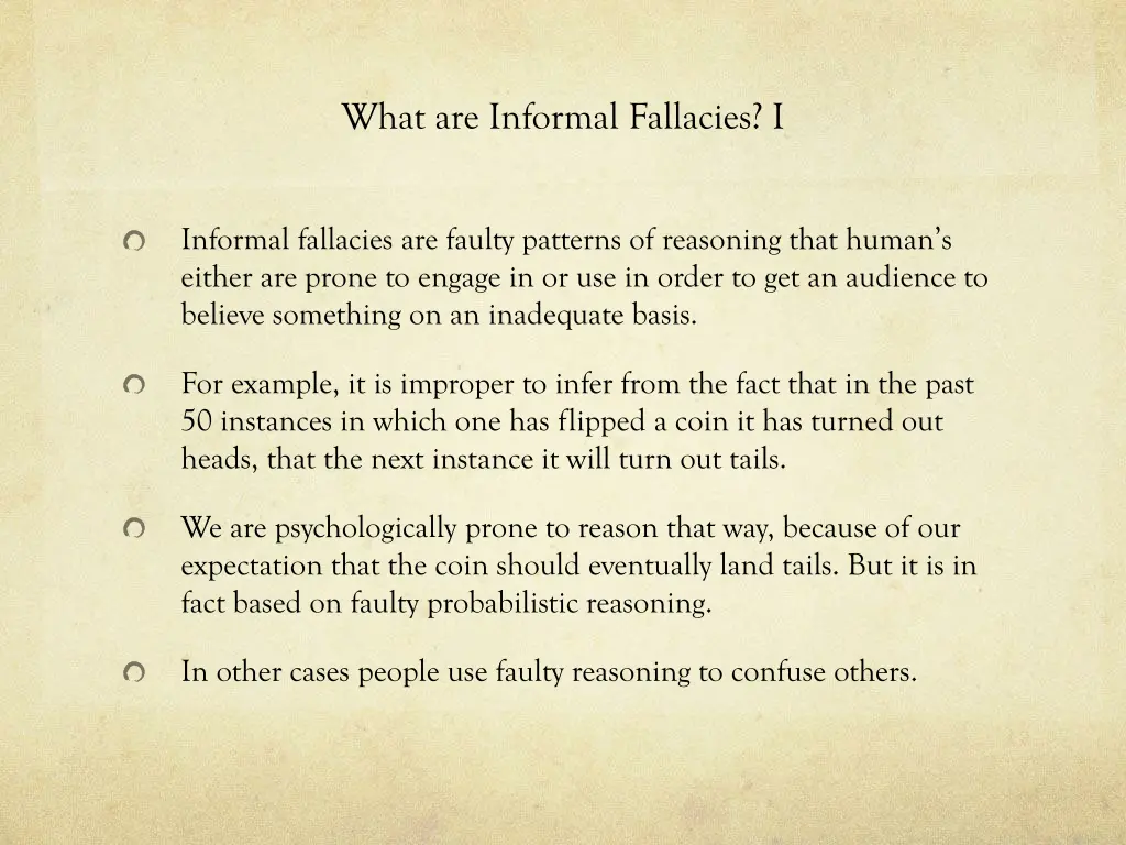 what are informal fallacies i