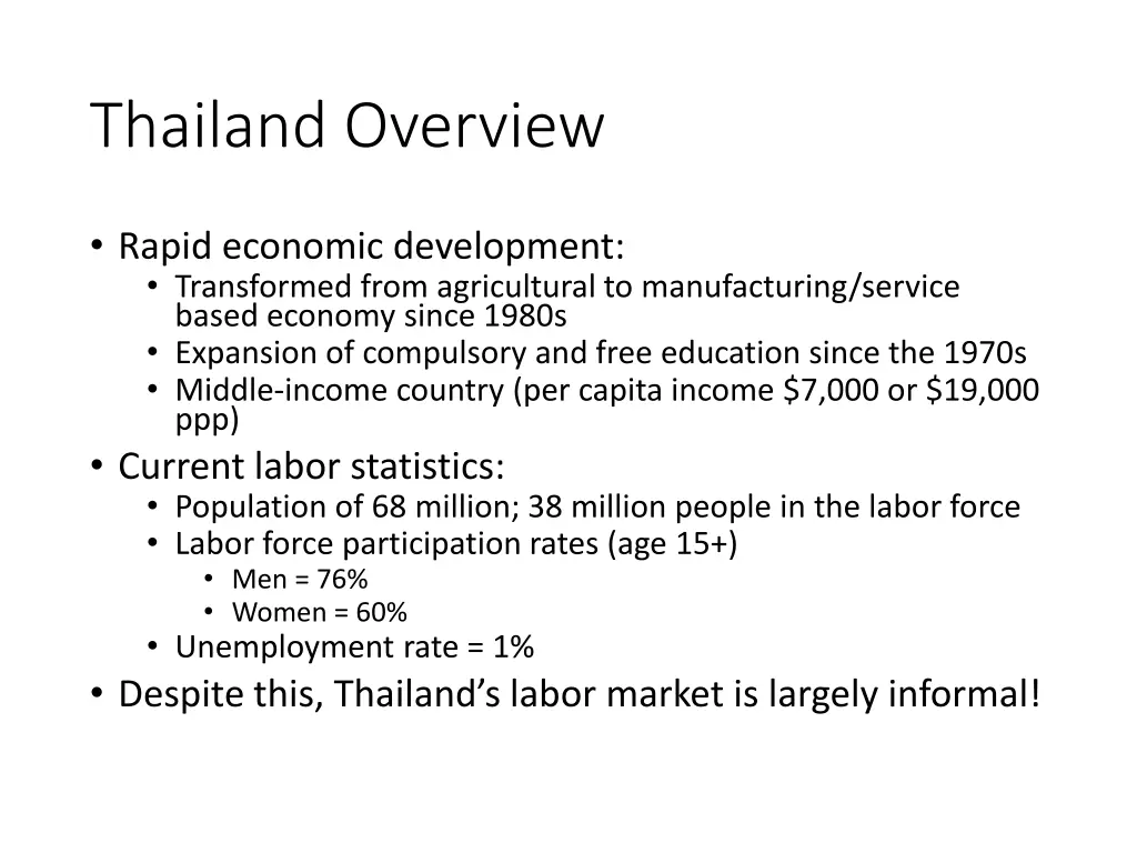 thailand overview