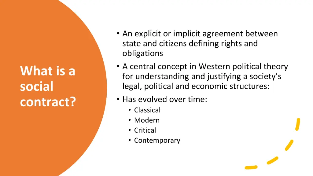 an explicit or implicit agreement between state