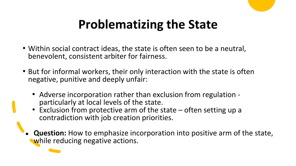 problematizing the state