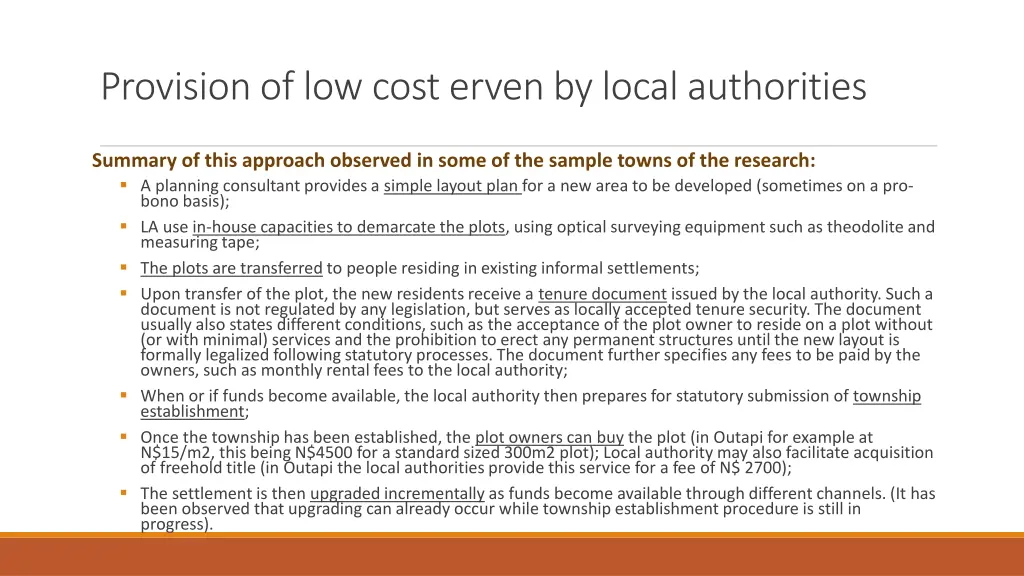 provision of low cost erven by local authorities 1