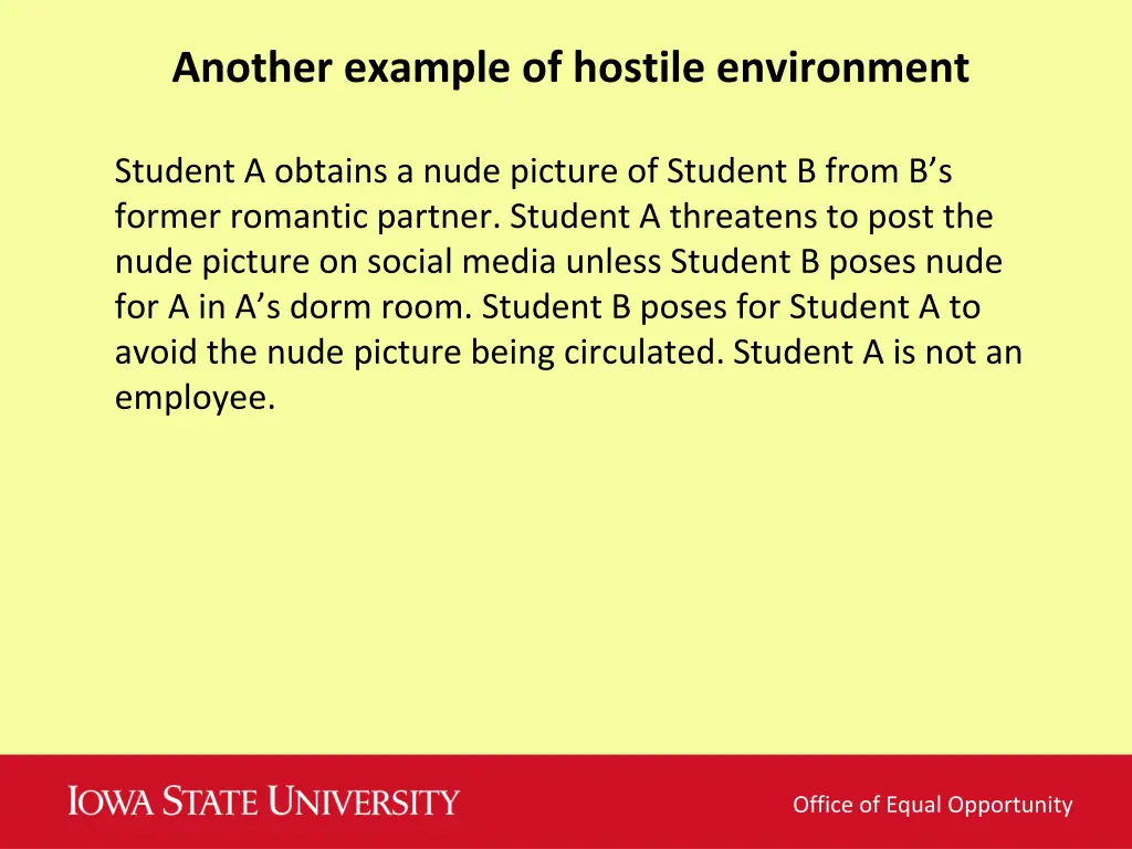 another example of hostile environment 1