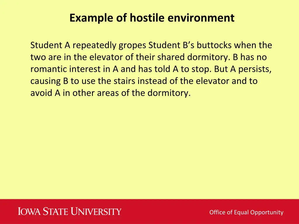 example of hostile environment