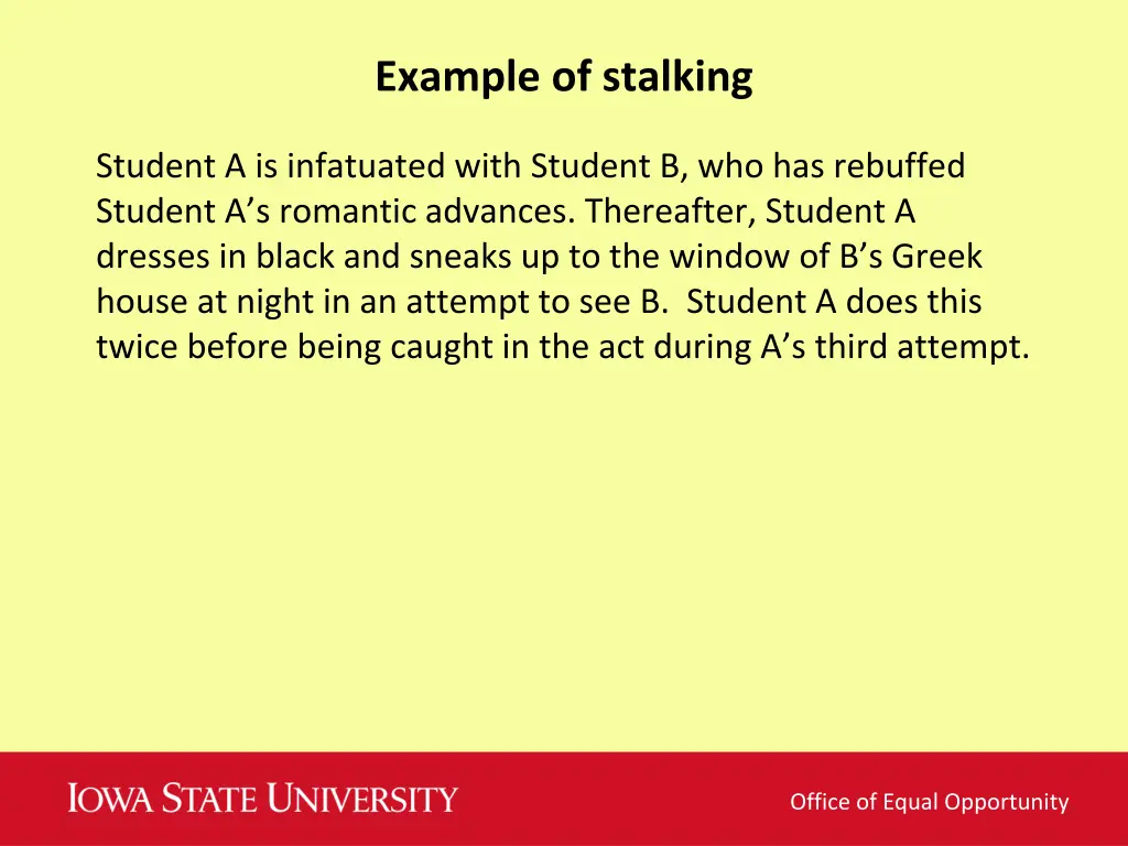 example of stalking