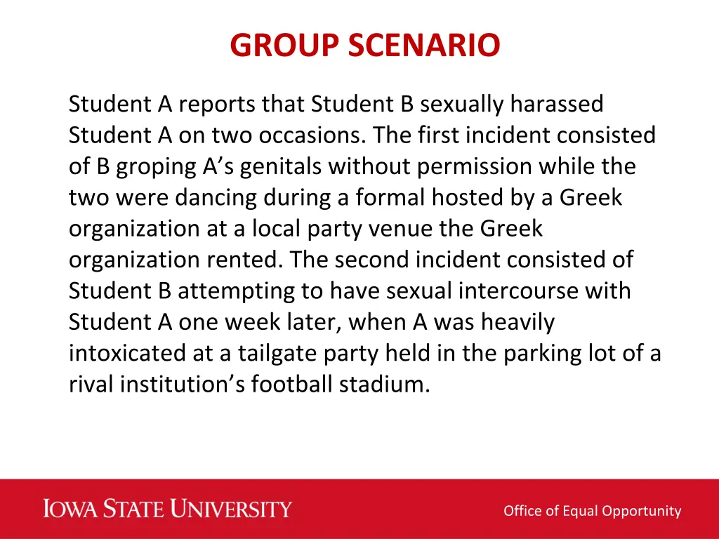 group scenario