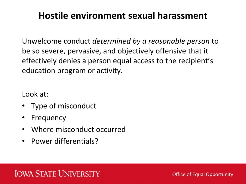 hostile environment sexual harassment