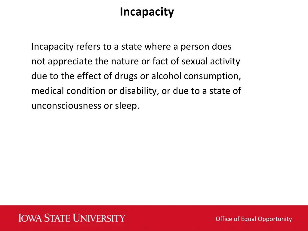incapacity