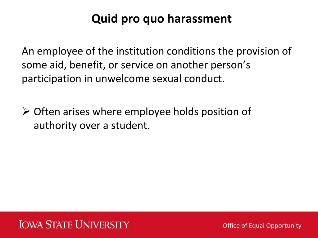 quid pro quo harassment