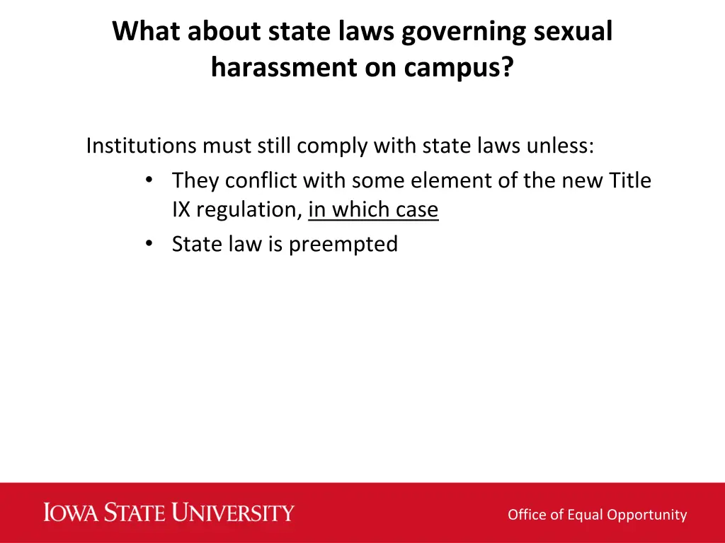 what about state laws governing sexual harassment