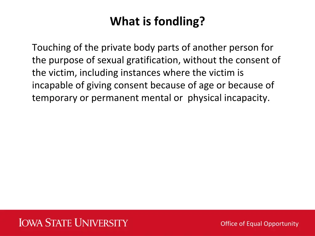 what is fondling