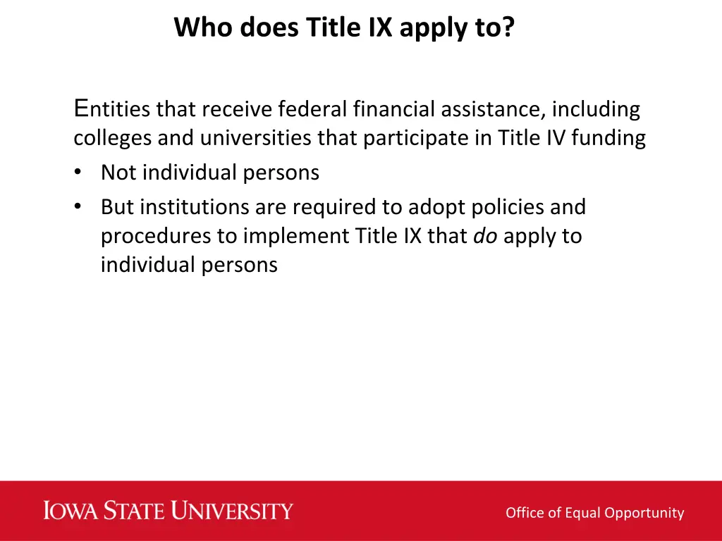 who does title ix apply to