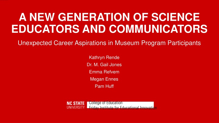 a new generation of science educators