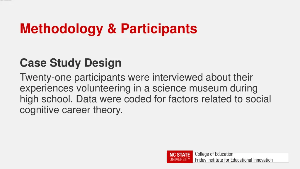 methodology participants