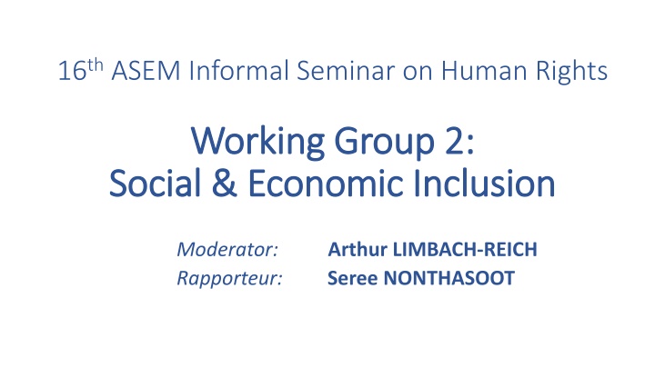 16 th asem informal seminar on human rights