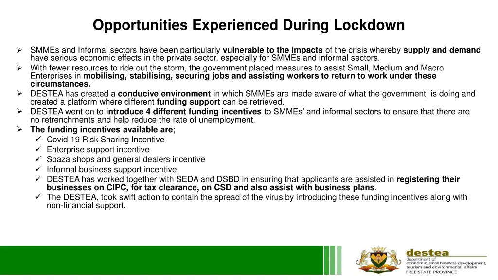 opportunities experienced during lockdown