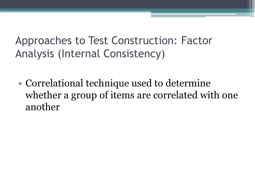 approaches to test construction factor analysis