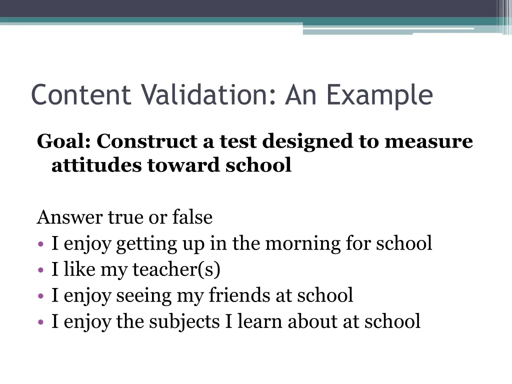 content validation an example