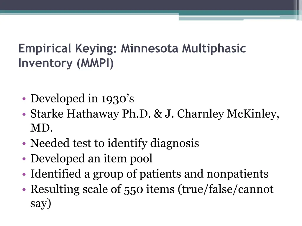 empirical keying minnesota multiphasic inventory