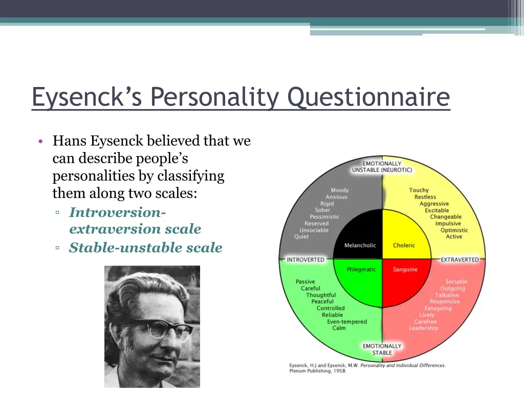 eysenck s personality questionnaire