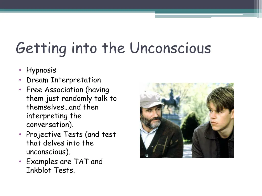 getting into the unconscious