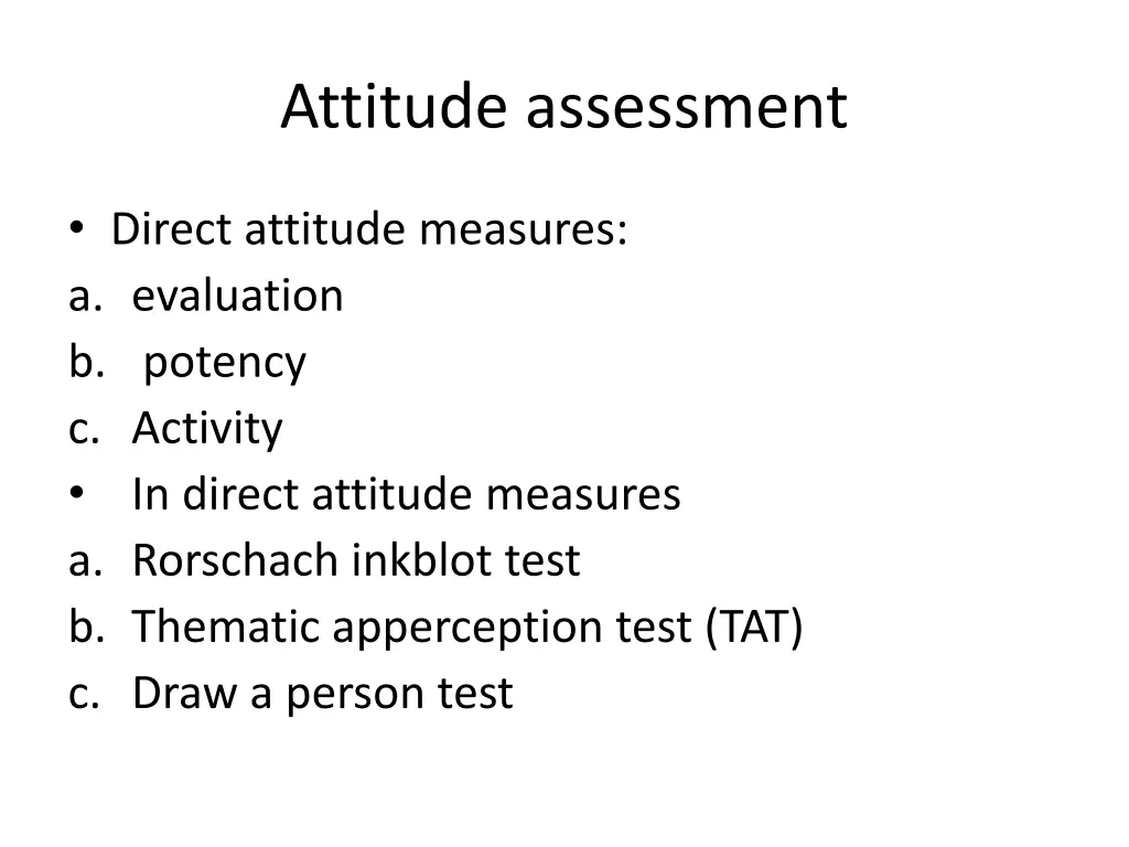 attitude assessment