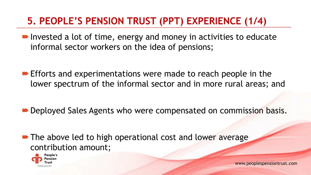 5 people s pension trust ppt experience 1 4