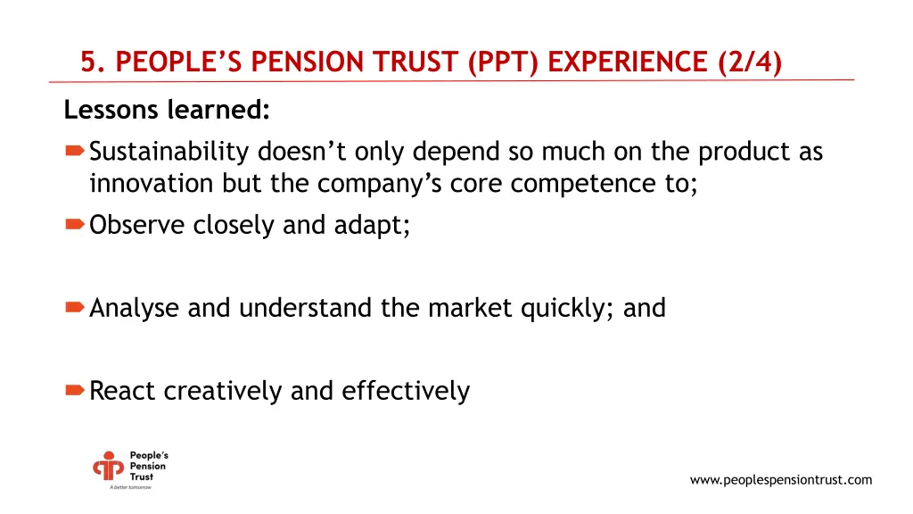 5 people s pension trust ppt experience 2 4