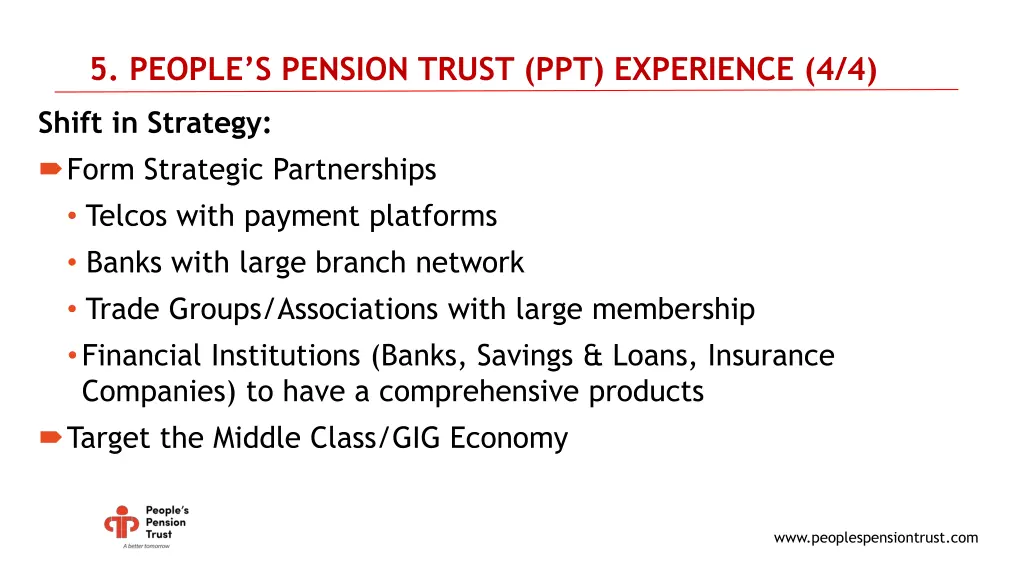 5 people s pension trust ppt experience 4 4