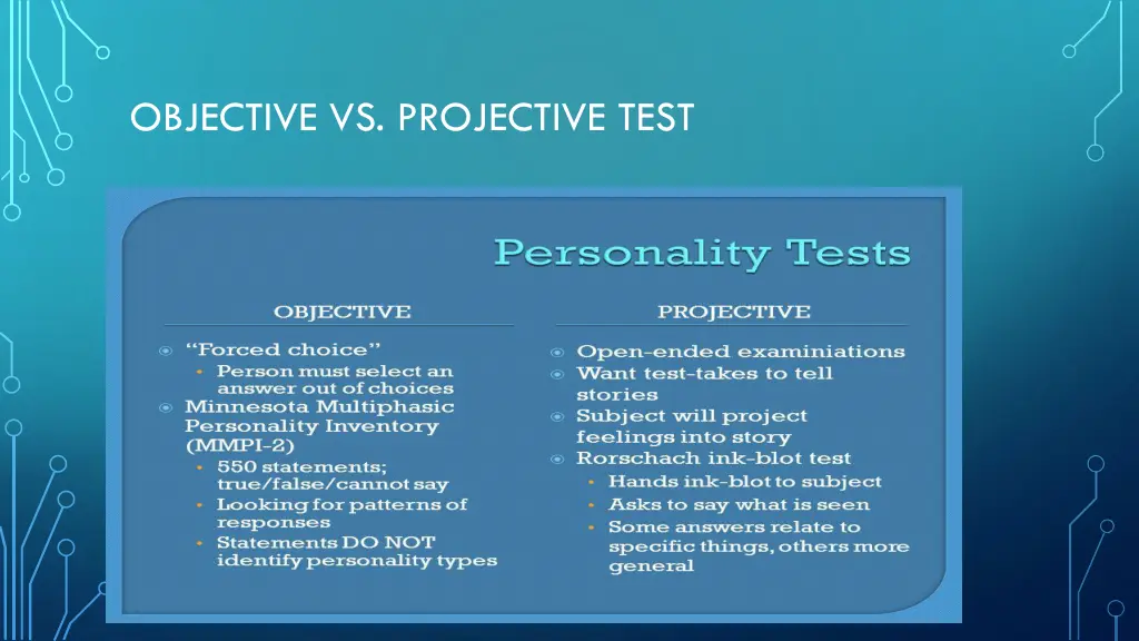 objective vs projective test 1