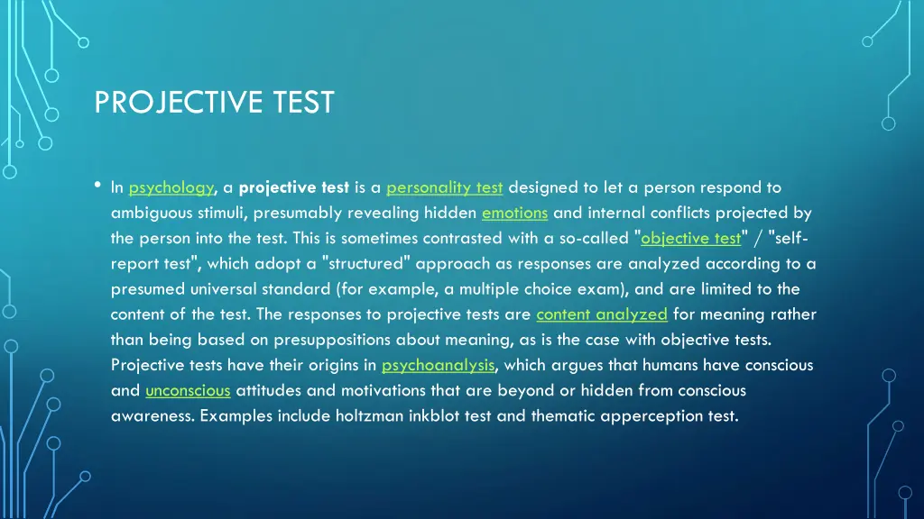 projective test