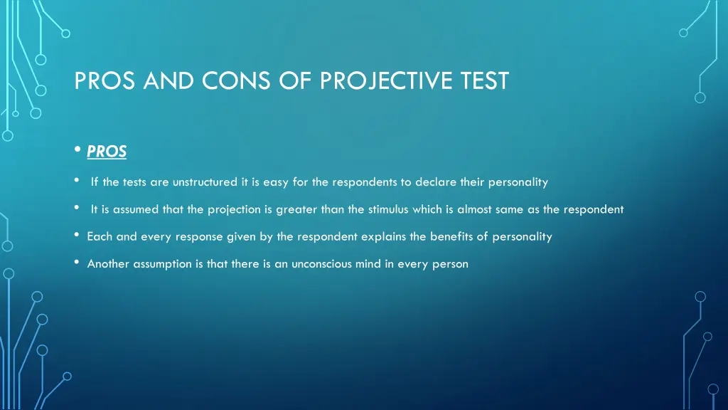 pros and cons of projective test