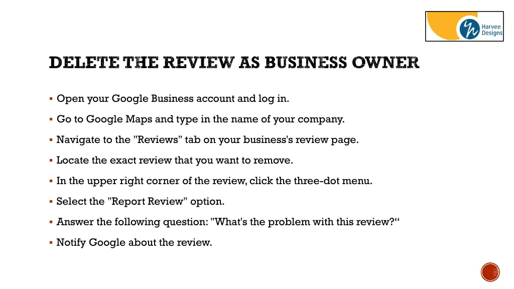 delete the review as business owner